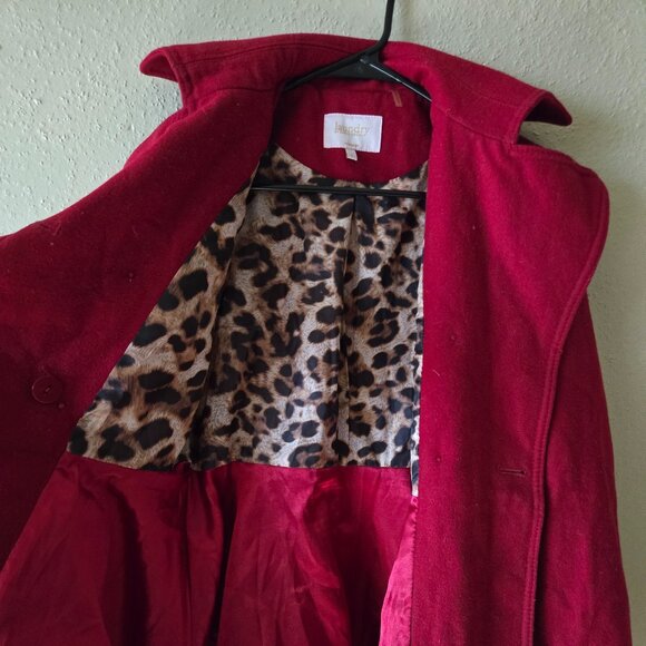 Just in Time for the Holidays! Fantastic Red Wool Blend Coat - Picture 4 of 8